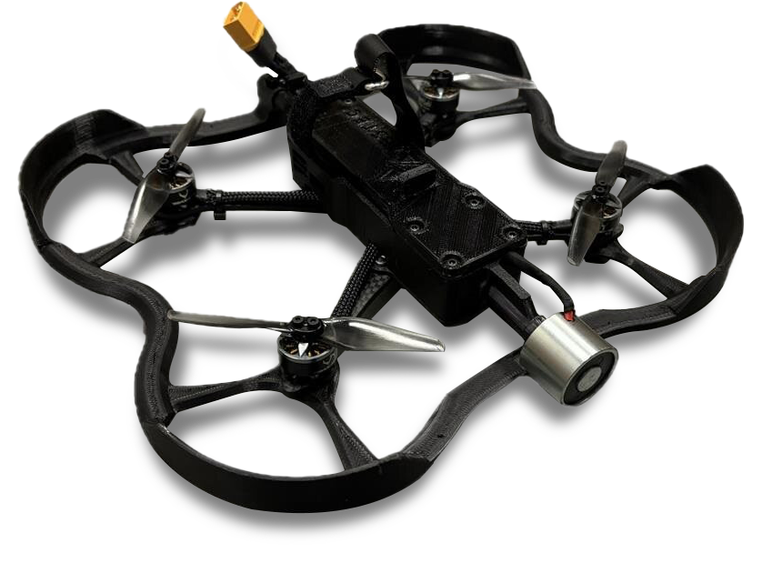 UAV mini drone angled view